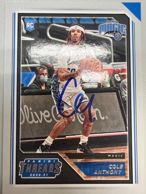 Magic Cole Anthony Signed Card with COA