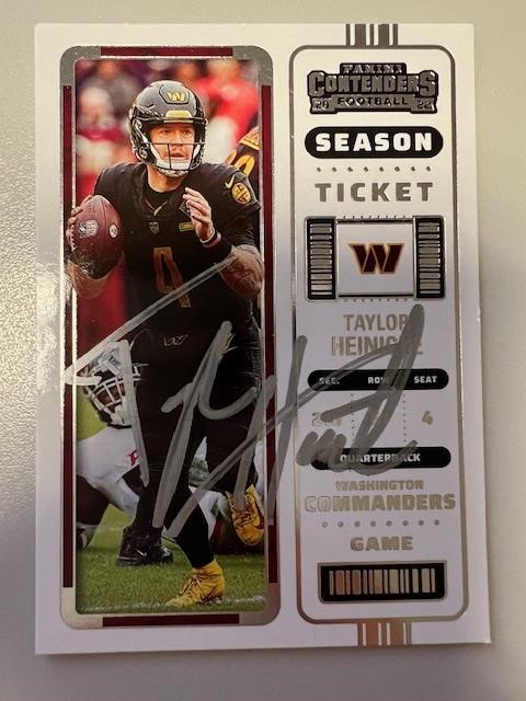 Commanders Taylor Heinche Signed Card COA