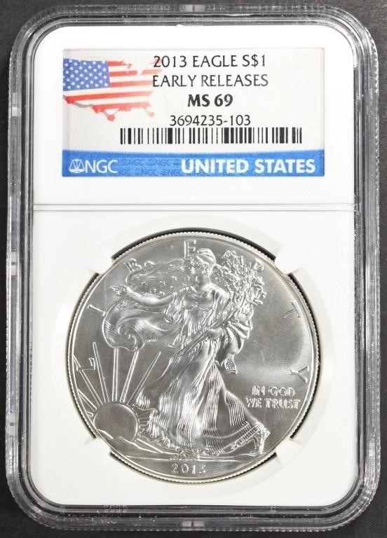 2013 AMERICAN SILVER EAGLE NGC MS69
