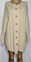 Cream Hand-Knit Button-Up Sweater by MOM