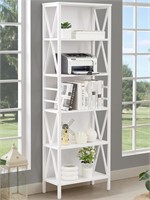 Homissue Bookshelf, 6-tier Tall Bookshelf, Rustic