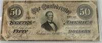 Richmond Feb 17th, 1864 Fifty Dollar The