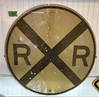 30” Round RR Sign Has a few Bullet holes