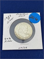 1953-P 90% Silver Franklin Half Dollar Very Fine