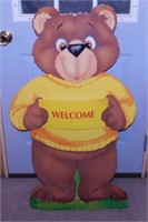 Camp Can Do Welcome bear cardboard standup sign,