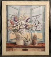 Roma Downey picture vase of flowers distressed