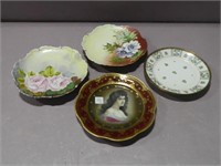 Four Hand Painted Plates