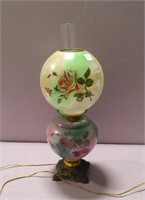 Green and Pink Gone With the Wind Lamp