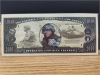 Operation enduring freedom banknote