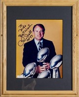 (1): Framed AUTOGRAPHED PHOTO Chuck Noll Steelers