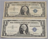 (2) 1957 $1 Silver Certificates