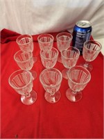 10 McKee Feather Wine Glasses