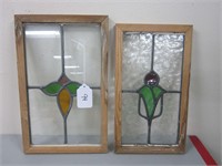 2 STAINED GLASS WINDOWS