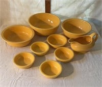 Yellow Early Fiestaware Nesting Bowls, (5) Small