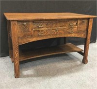 Writing Desk w/ 2 Side Drawers, 2 Small Drawers,