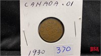 1930 Canadian penny