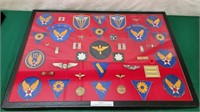 CASED WW2 US ARMY AIR FORCE INSIGNIA COLLECTION