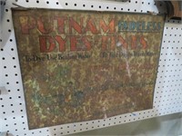 1920'S METAL PUTMAN FADELESS DYES ADV. SIGN