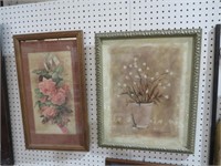 PAIR OF FRAMED FLORAL PRINTS- ARTIST SIGNED