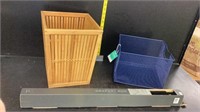 Trash Can, Storage Crate & Drapery Rod