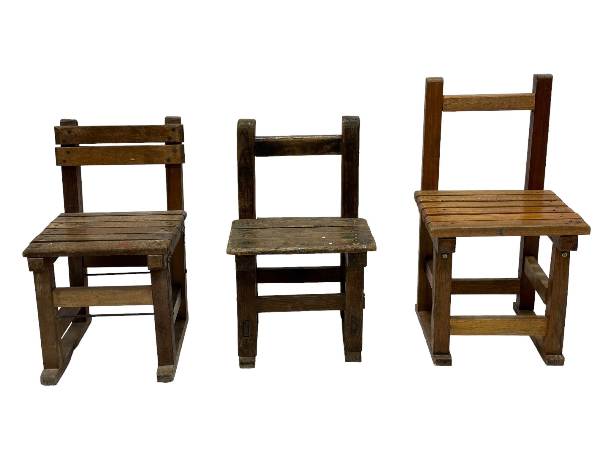 3 Antique South Korean Childs Desk Chair