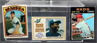 '71 Pete Rose, '72 Munson & '74 Hank Aaron Cards