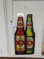 Dos Equis Plastic Beer Sign - 11" x 23"