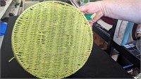 Green Wicker Serving Tray