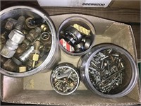 Assorted nuts and bolts, bearings, couplers and