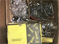 Large assortment of plow bolts, flat-headed bolts