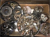 7 Containers of nuts and bolts, bearings,