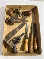 Flat of antique tools