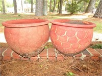 Red Planters Clay Pots 9" T