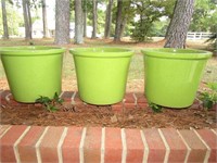 Green Flower Pots Clay 10" T