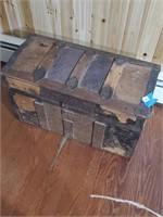Small Antique Dome Top Trunk w/ Drawer