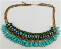 Large Blue Beaded Necklace