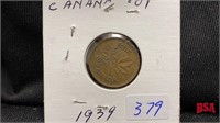 1939 Canadian penny