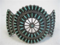 Zuni SS & Petit Point Turquoise Bracelet - Tested