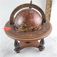 Small Tabletop Wooden Globe Rotating Music Box,