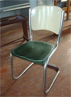 Art-Deco chair with curved chrome legs