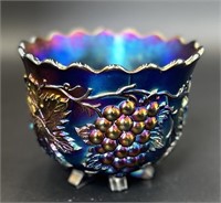 Grape Delight carnival footed bowl