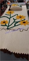 Crochet sunflower blanket and pillow