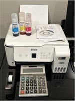 Epson Printer, Calculator, Tape Dispensers