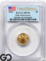 2011 1/10oz American Gold Eagle, PCGS MS70 FS