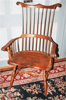 Windsor Nine Spindle Comb Back Knuckle Arm Chair
