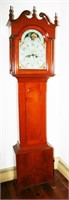 Jacob Gorgas Cherry Tall Case Clock, Painted Dial