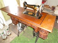 Singer 66-1 Treadle Sewing Machine with 4 Drawer