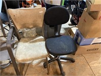metal chair and office chair