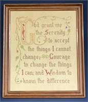 Framed Needlepoint of Psalms 29:11, partial verse