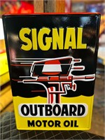 20 x 14” Signal Outboard Motor Oil Metal Embossed